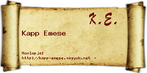 Kapp Emese névjegykártya